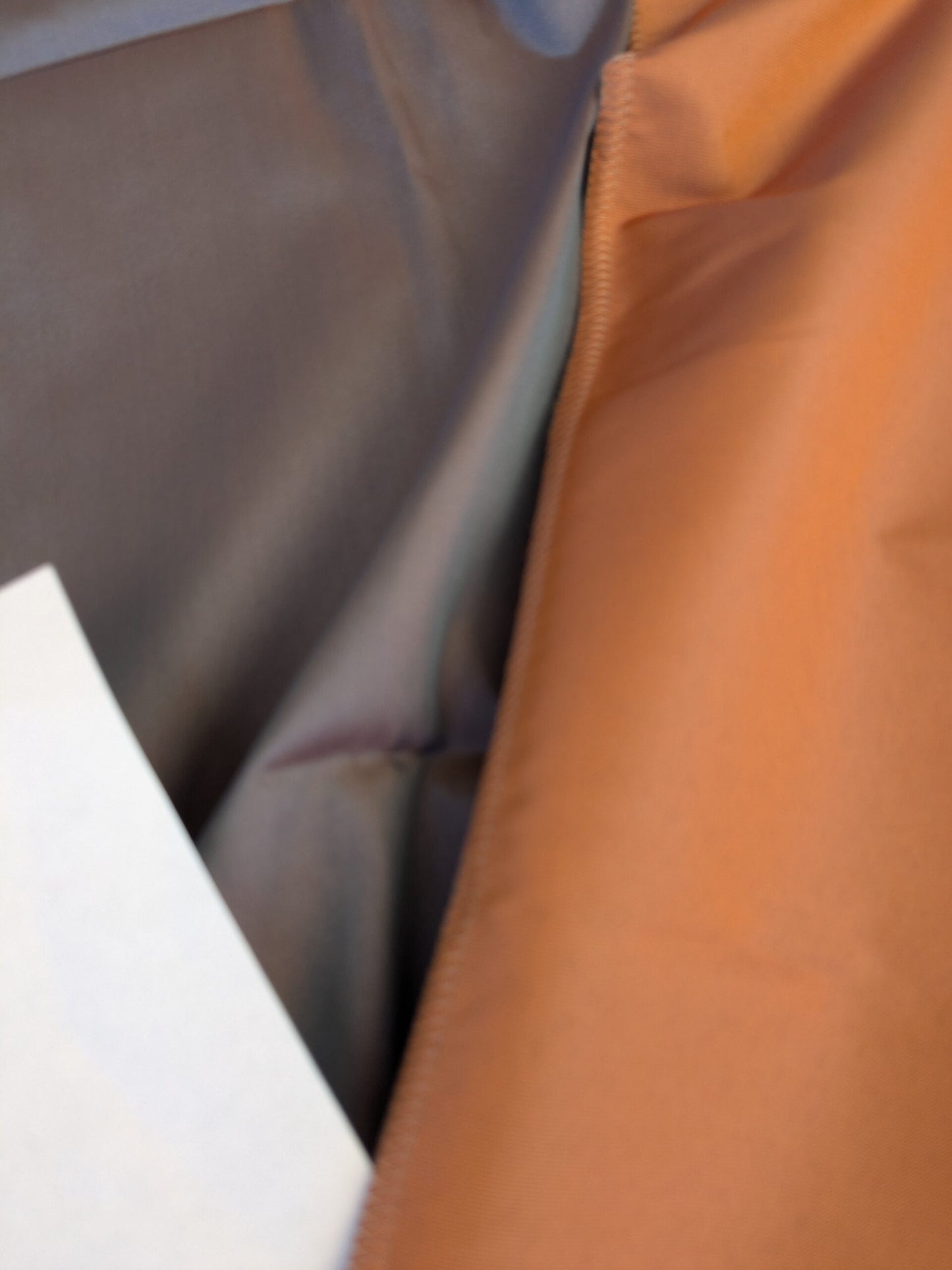 55 EV45 Square Scalamandre Lelievre Paris Psyche Reversible Cuivre Brown Orange Polyester Solid Taffeta