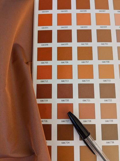 55 EV45 Square Scalamandre Lelievre Paris Psyche Reversible Cuivre Brown Orange Polyester Solid Taffeta