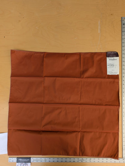 56 EV45 Square Scalamandre Lelievre Paris Psyche Reversible Terre Cuite Orange Polyester Solid Taffeta