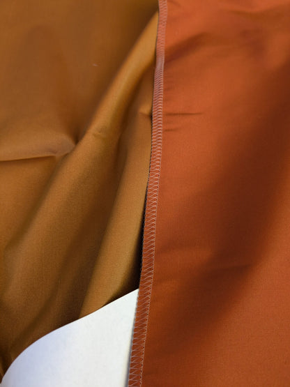 56 EV45 Square Scalamandre Lelievre Paris Psyche Reversible Terre Cuite Orange Polyester Solid Taffeta