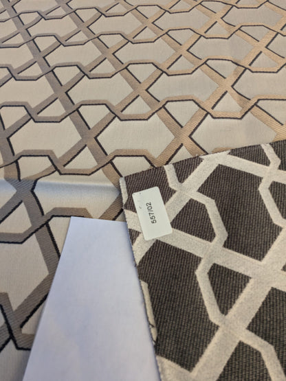 59 EV45 Square Scalamandre Lelievre Ribon Cream White White Beige Jacquard Diamond Ogee Fretwork Lattice Large Jacquard MSRP USD 300+/y