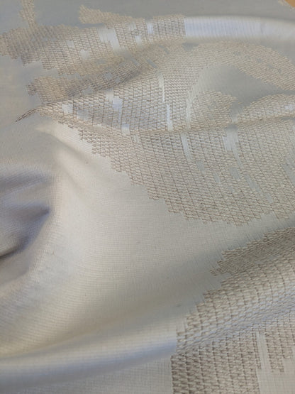 67 EV45 SquareLelievre Scalamandre Asuka Jacquards Cream White Abstract Botanical MSRP USD 688/Y