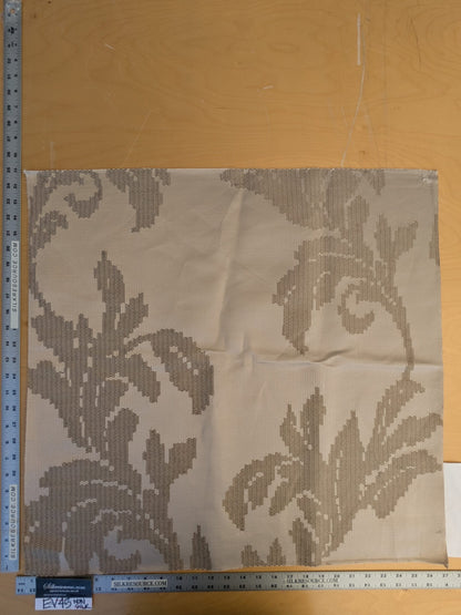 69 EV45 Square Lelievre Scalamandre Asuka Jacquards Beige Abstract Botanical MSRP USD 688/Y