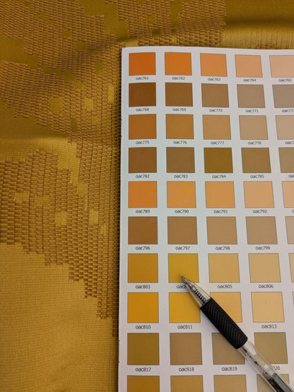 70 EV45 Square Lelievre Scalamandre Asuka Jacquards Gold Abstract Botanical MSRP USD 688/Y