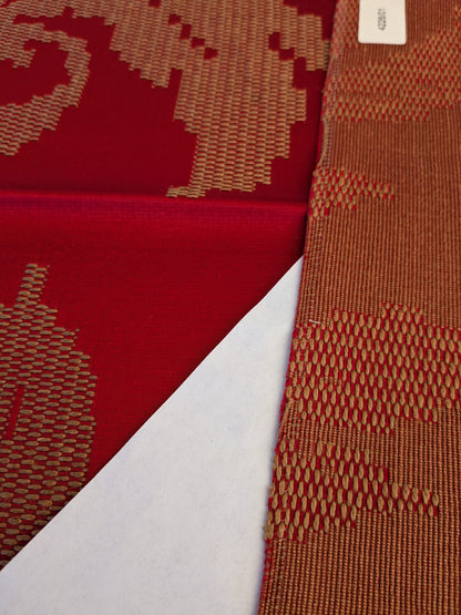 71 EV45 Square Lelievre Scalamandre Asuka Jacquards Red Abstract Botanical MSRP USD 688/Y