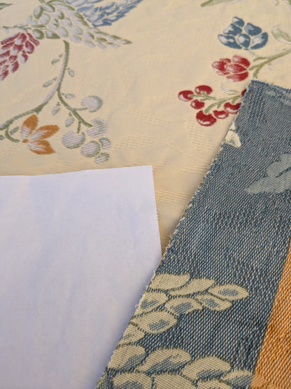 75 EV45 Square Scalamandre Colony Fabrics Artemisia Beige Fruits Floral Botanical Foliage Viscose Cotton MSRP USD300+/y