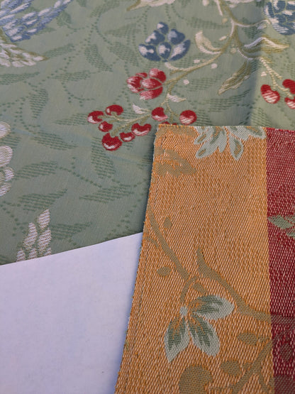 76 EV45 Square Scalamandre Colony Fabrics Artemisia Green Fruits Floral Botanical Foliage Viscose Cotton MSRP USD300+/y