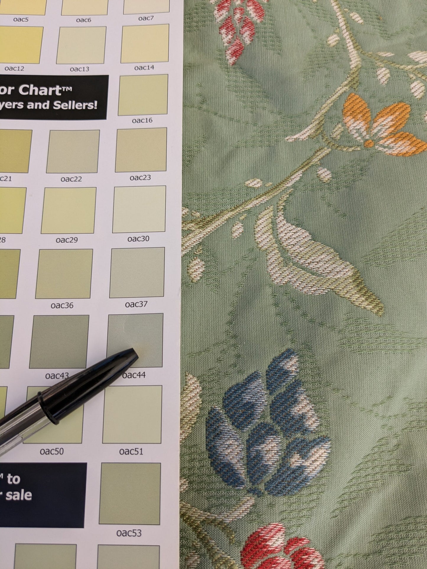 76 EV45 Square Scalamandre Colony Fabrics Artemisia Green Fruits Floral Botanical Foliage Viscose Cotton MSRP USD300+/y