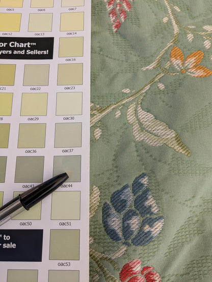 76 EV45 Square Scalamandre Colony Fabrics Artemisia Green Fruits Floral Botanical Foliage Viscose Cotton MSRP USD300+/y