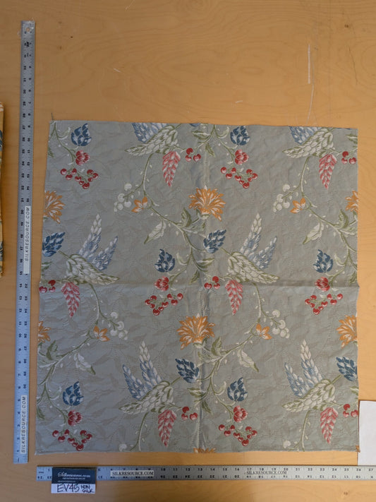 77 EV45 Square Scalamandre Colony Fabrics Artemisia Gray Fruits Floral Botanical Foliage Viscose Cotton MSRP USD300+/y