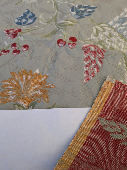 77 EV45 Square Scalamandre Colony Fabrics Artemisia Gray Fruits Floral Botanical Foliage Viscose Cotton MSRP USD300+/y