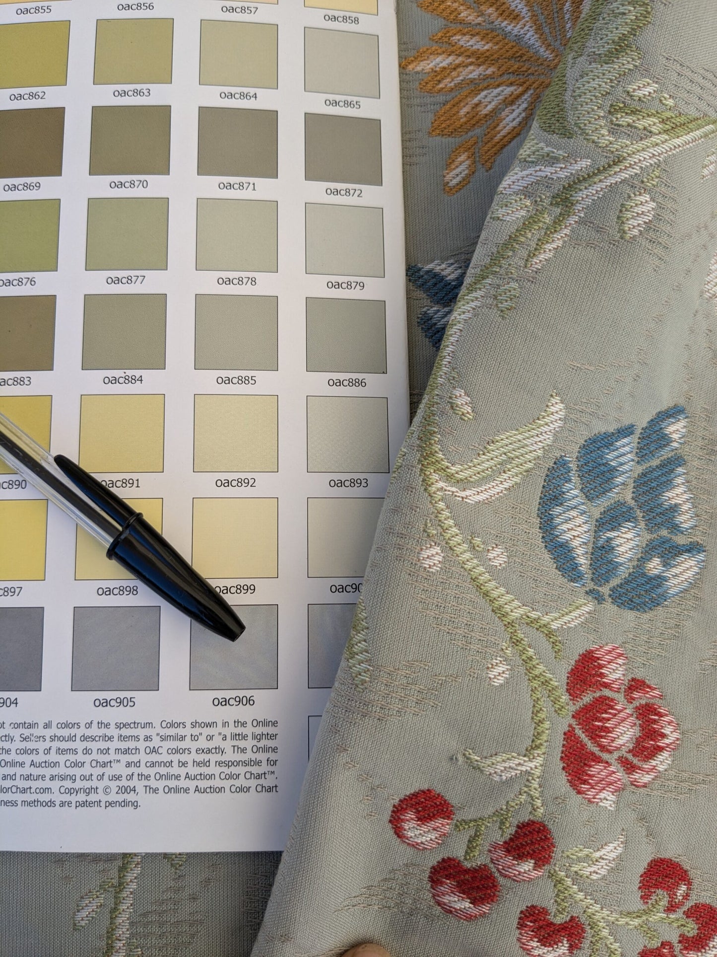 77 EV45 Square Scalamandre Colony Fabrics Artemisia Gray Fruits Floral Botanical Foliage Viscose Cotton MSRP USD300+/y