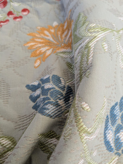 77 EV45 Square Scalamandre Colony Fabrics Artemisia Gray Fruits Floral Botanical Foliage Viscose Cotton MSRP USD300+/y