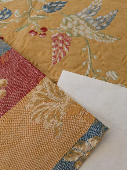 78 EV45 Square Scalamandre Colony Fabrics Artemisia Yellow Fruits Floral Botanical Foliage Viscose Cotton MSRP USD300+/y