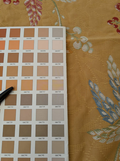 78 EV45 Square Scalamandre Colony Fabrics Artemisia Yellow Fruits Floral Botanical Foliage Viscose Cotton MSRP USD300+/y