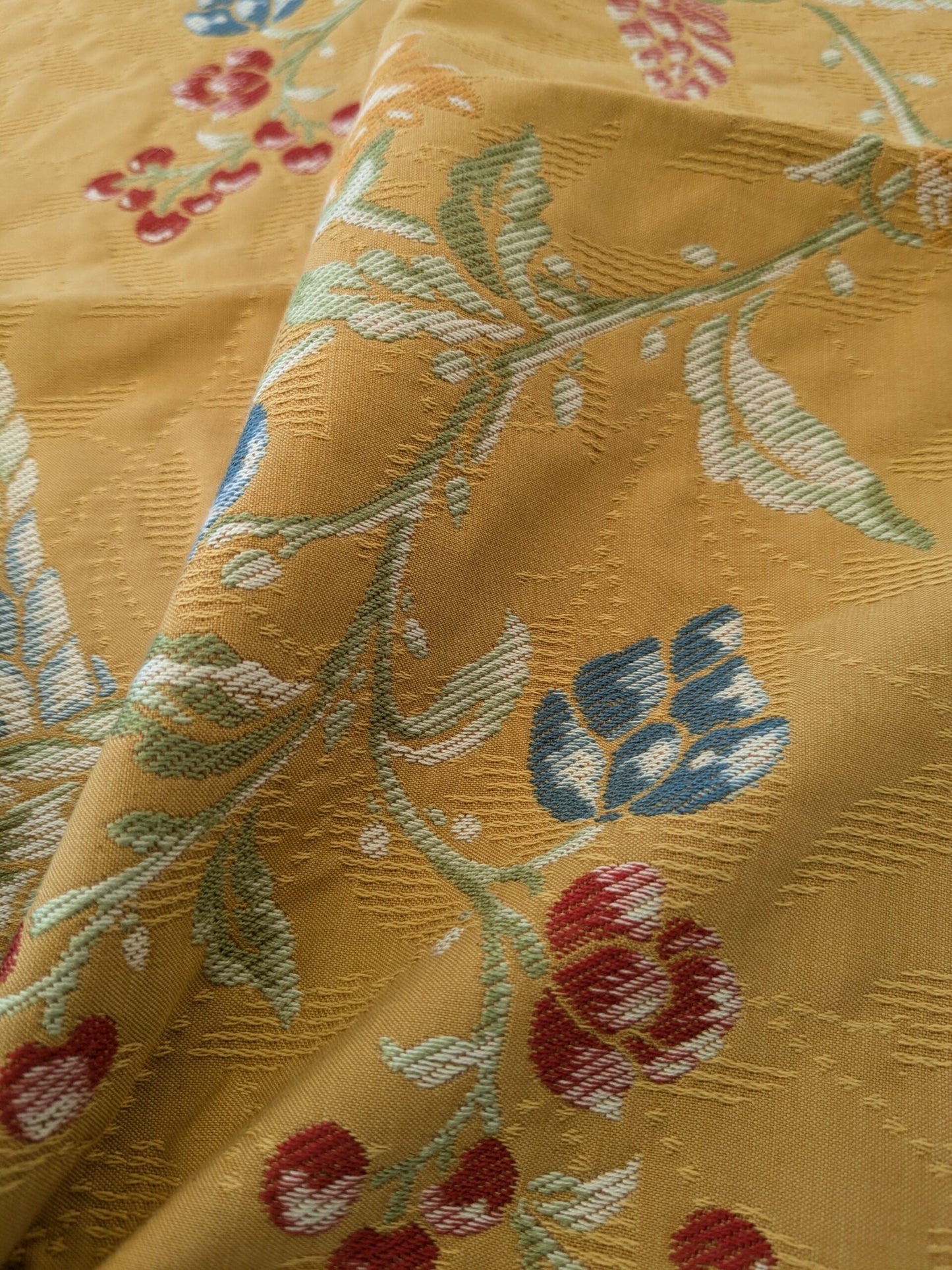 78 EV45 Square Scalamandre Colony Fabrics Artemisia Yellow Fruits Floral Botanical Foliage Viscose Cotton MSRP USD300+/y