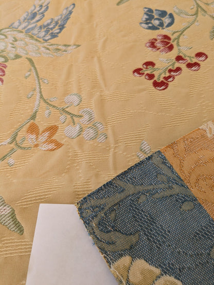 79 EV45 Square Scalamandre Colony Fabrics Artemisia Light Yellow Fruits Floral Botanical Foliage Viscose Cotton MSRP USD300+/y
