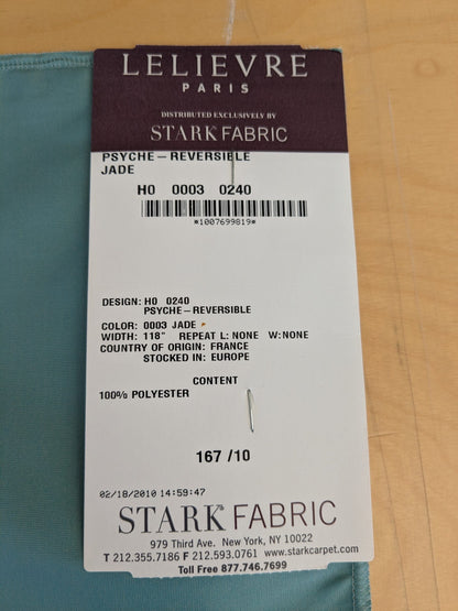81 EV45 Square Scalamandre Lelievre Paris Psyche Reversible Jade Aqua Polyester Solid Taffeta