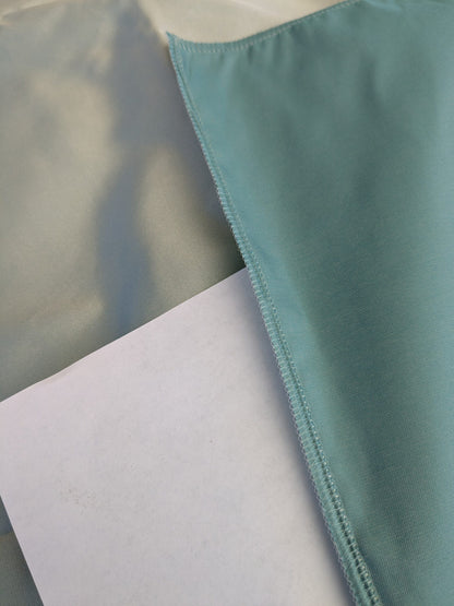 81 EV45 Square Scalamandre Lelievre Paris Psyche Reversible Jade Aqua Polyester Solid Taffeta