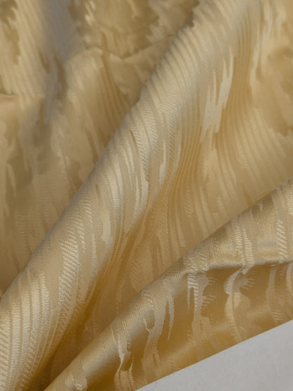 1 EV45 Silk Square 28" x 28"  Old World Weavers Cetonia Limone Damask Abstract Gold Beige MSRP USD 400/y