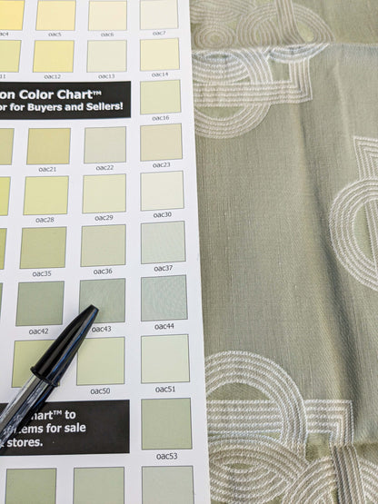 2 EV45 Silk Square 29" x 26" Scalamandre Old World Weaver Lockette Pesto Gray White Geometric Medallion Brown Small Jacquard