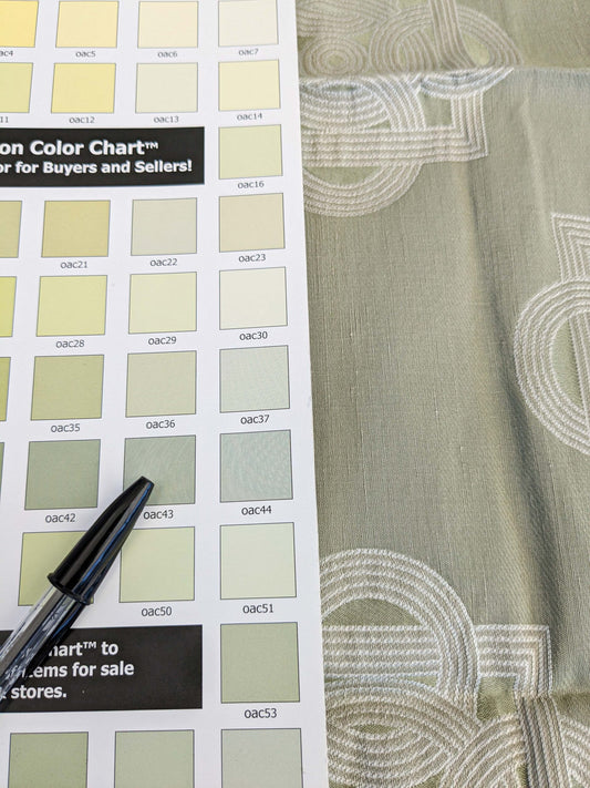 2 EV45 Silk Square 29" x 26" Scalamandre Old World Weaver Lockette Pesto Gray White Geometric Medallion Brown Small Jacquard