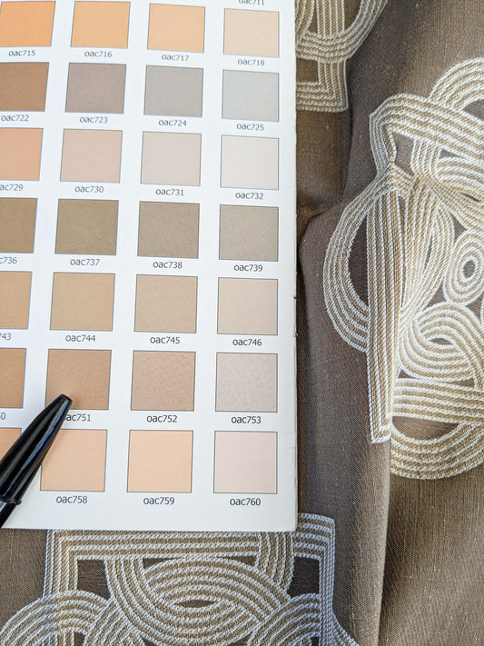 3 EV45 Silk blend Square 29" x 26" Scalamandre Old World Weaver Lockette Mocha Brown White Geometric Medallion Brown Small Jacquard