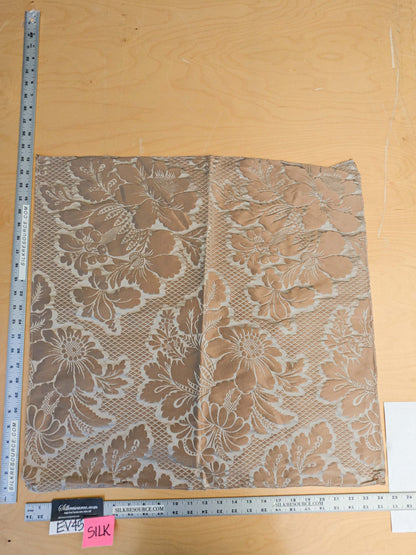 6 EV45 Silk Square 24" x 24"  Tassinari and Chatel Volanges Taupe Brown Damask Floral Historic MSRP USD1414/y