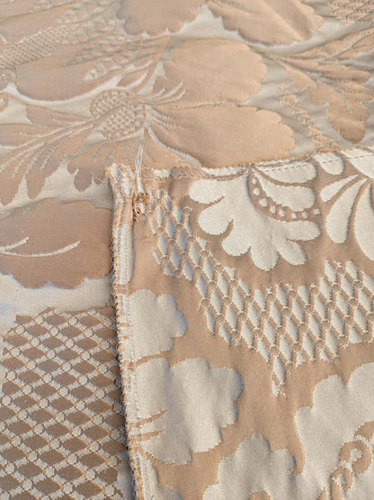 6 EV45 Silk Square 24" x 24"  Tassinari and Chatel Volanges Taupe Brown Damask Floral Historic MSRP USD1414/y