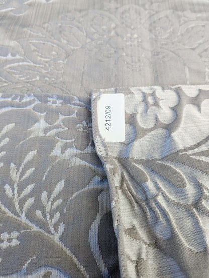 9 EV45 Silk blend Square 24" x 24"  Lelievre Paris Athenais Argent Gray Damask Wool Silk MSRP USD1082/y