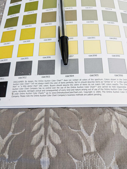 9 EV45 Silk blend Square 24" x 24"  Lelievre Paris Athenais Argent Gray Damask Wool Silk MSRP USD1082/y