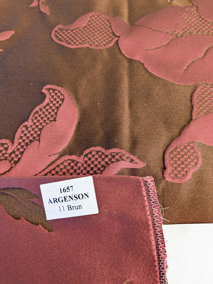 10 EV45 Silk Square 25" x 25"  Tassinari and Chatel Argenson Brun Deep Red Floral Botanical Foliage MSRP USD 1200+/y