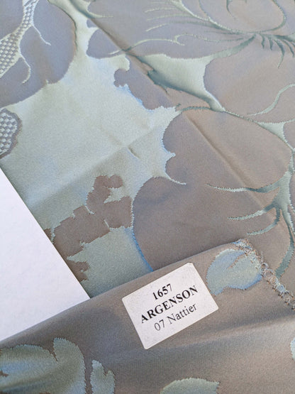 12 EV45 Silk Square 24" x 25"  Tassinari and Chatel Argenson Nattier Blue Floral Botanical Foliage MSRP USD 1200+/y