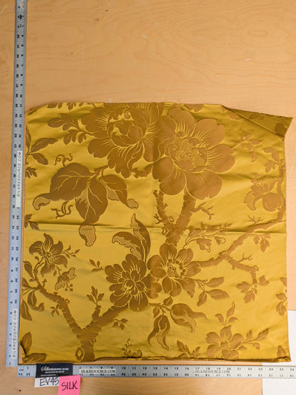 13 EV45 Silk Square 24" x 26"  Tassinari and Chatel Argenson Or Gold Floral Botanical Foliage MSRP USD 1200+/y