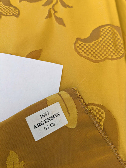 13 EV45 Silk Square 24" x 26"  Tassinari and Chatel Argenson Or Gold Floral Botanical Foliage MSRP USD 1200+/y