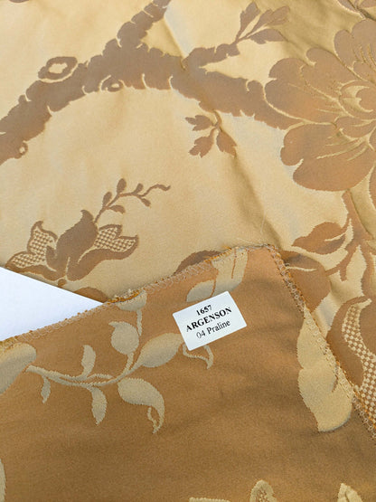16 EV45 Silk Square 25" x 26"  Tassinari and Chatel Argenson Praline Medium Brown Floral Botanical Foliage MSRP USD 1200+/y