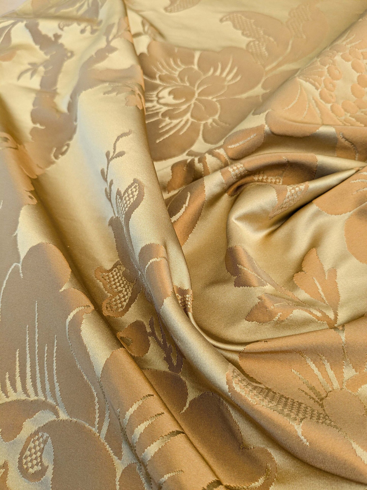 16 EV45 Silk Square 25" x 26"  Tassinari and Chatel Argenson Praline Medium Brown Floral Botanical Foliage MSRP USD 1200+/y