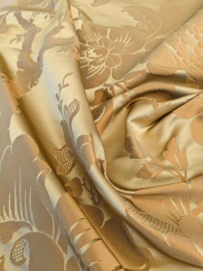 16 EV45 Silk Square 25" x 26"  Tassinari and Chatel Argenson Praline Medium Brown Floral Botanical Foliage MSRP USD 1200+/y