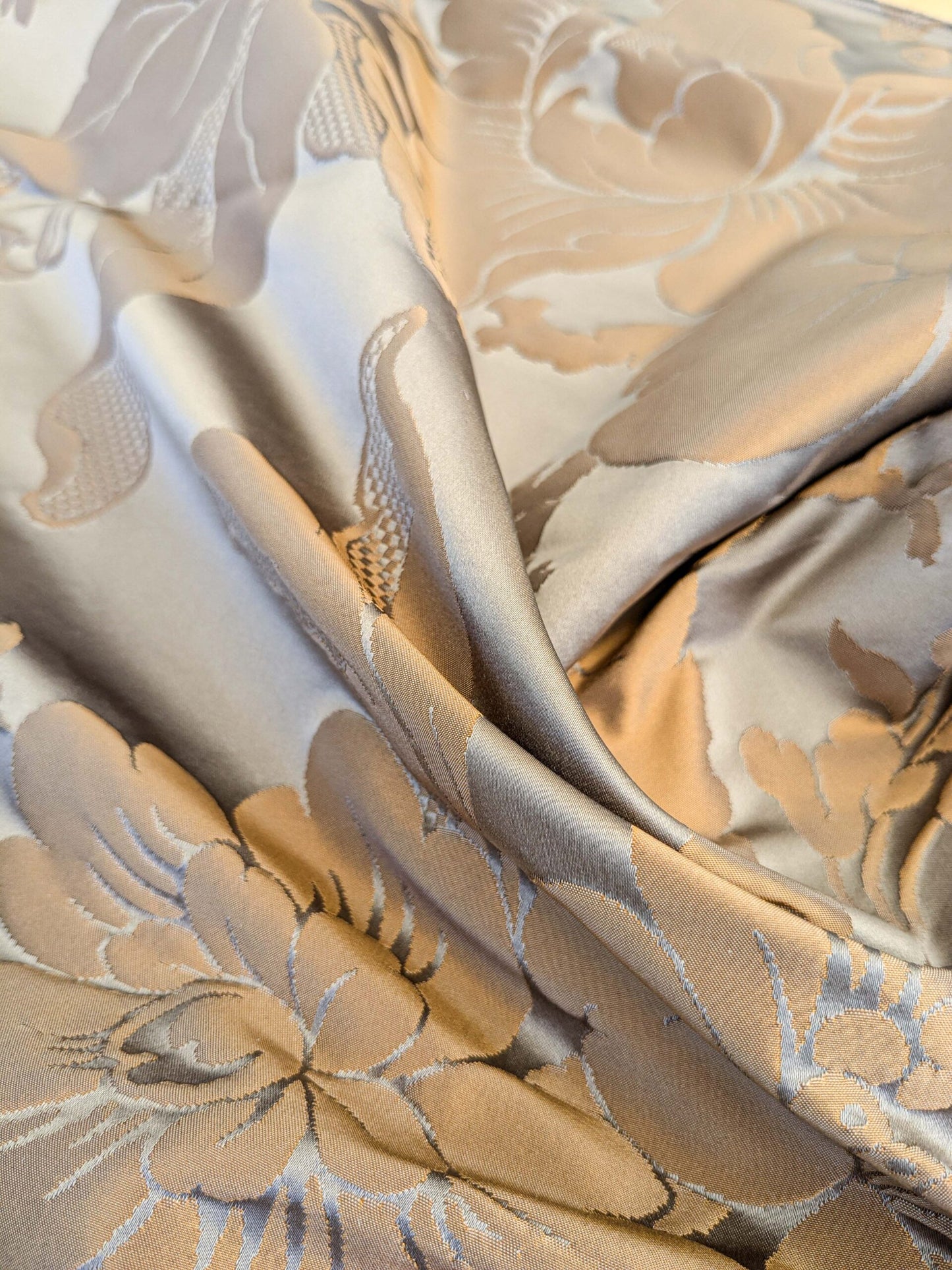 17 EV45 Silk Square 24" x 26"  Tassinari and Chatel Argenson on Puce Floral Botanical Foliage MSRP USD 1200D 1200+/y