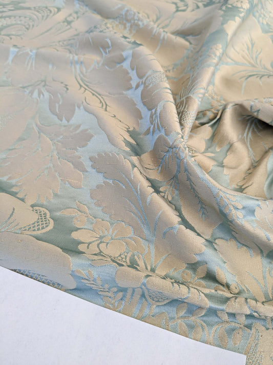 19 EV45 Silk Square 24" x 25"   Tassinari and Chatel Ventadour Bleu Blue Damask Floral Historic MSRP USD1758/y
