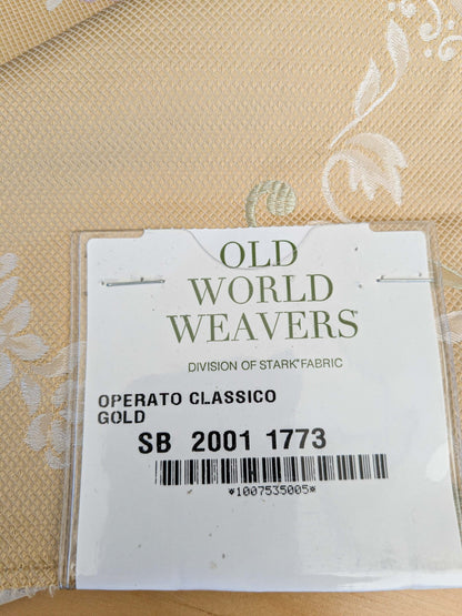 23 EV45 Silk Square 27" x 27" Scalamandre Old World Weavers Operato Classico Gold Beige Floral Figurative Historical Stains