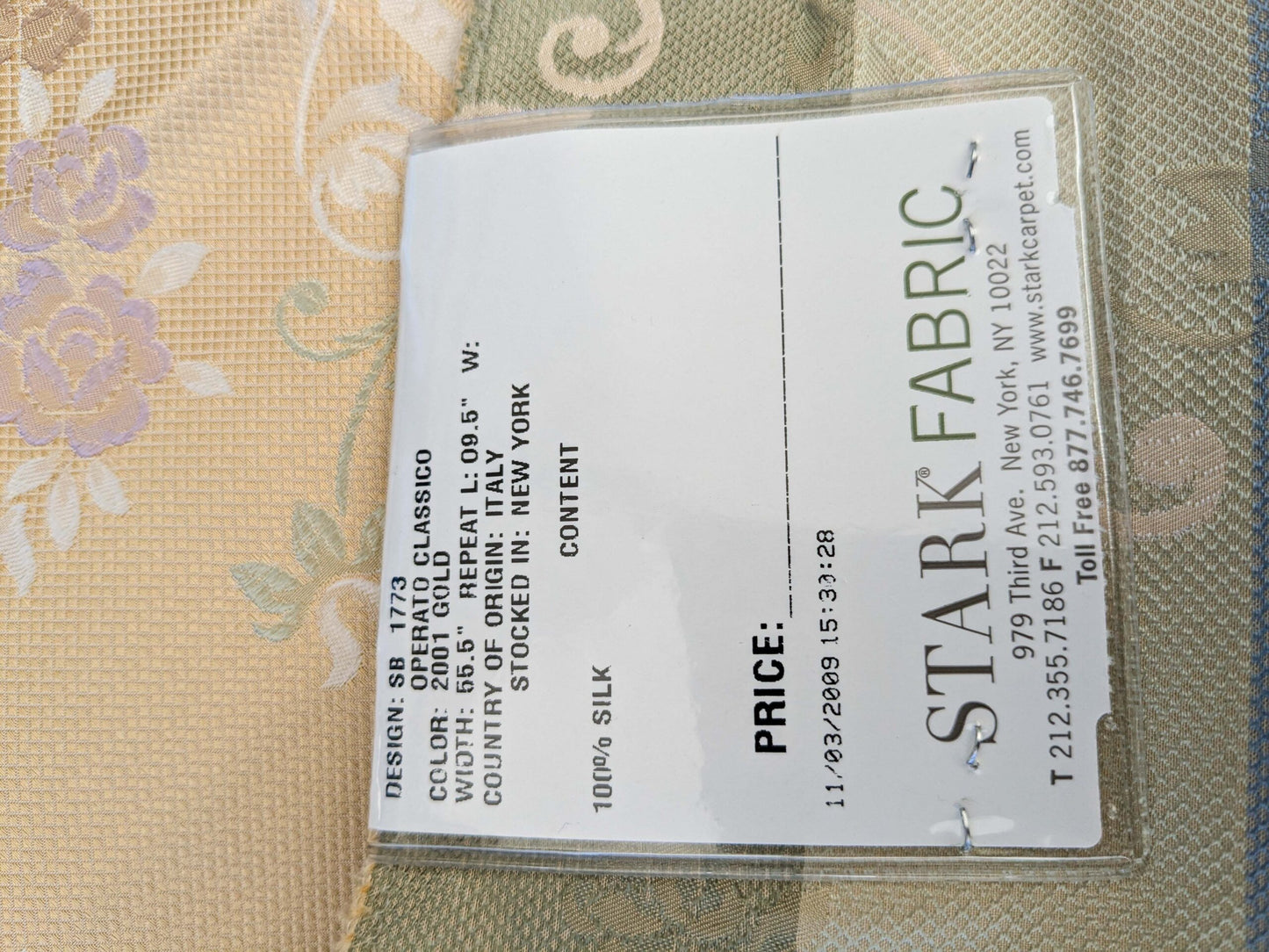 23 EV45 Silk Square 27" x 27" Scalamandre Old World Weavers Operato Classico Gold Beige Floral Figurative Historical Stains