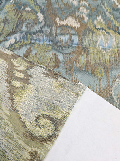 24 EV45 Silk Square 36" x 26" Scalamandre Kalasin Aqua Chatreus Old World Weavers Silk Ikat MSRP USD 624/Y