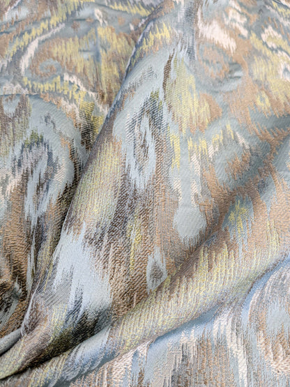 24 EV45 Silk Square 36" x 26" Scalamandre Kalasin Aqua Chatreus Old World Weavers Silk Ikat MSRP USD 624/Y