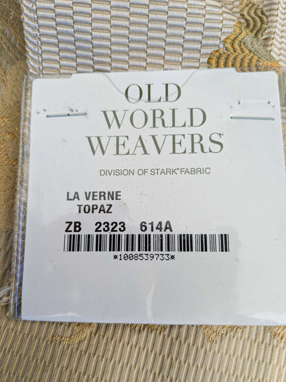 Special Order Scalamandre Old World Weavers La Verne Topaz Gold Beige Silk Lampas Cotton Floral MSRP USD472/y