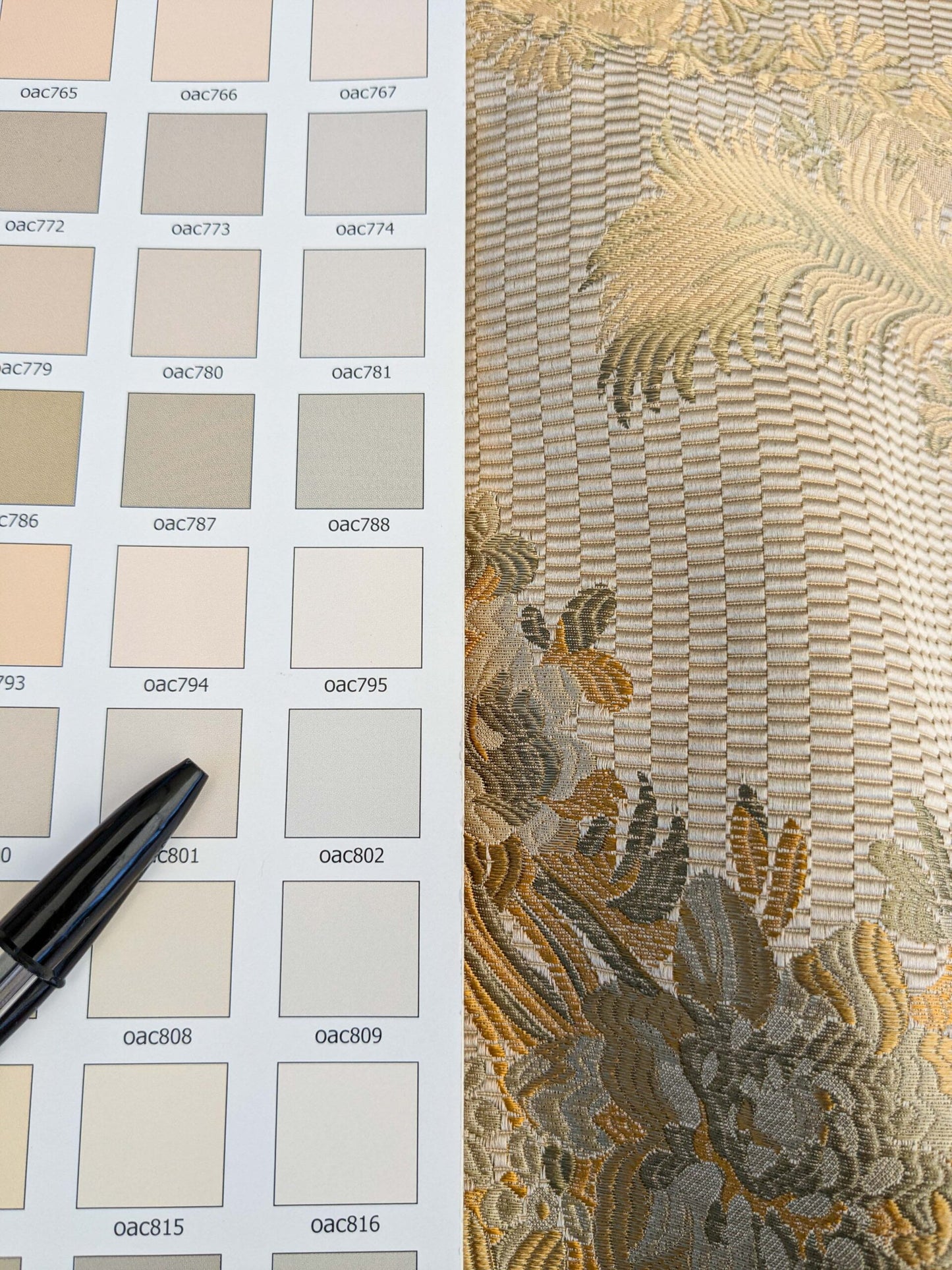 Special Order Scalamandre Old World Weavers La Verne Topaz Gold Beige Silk Lampas Cotton Floral MSRP USD472/y