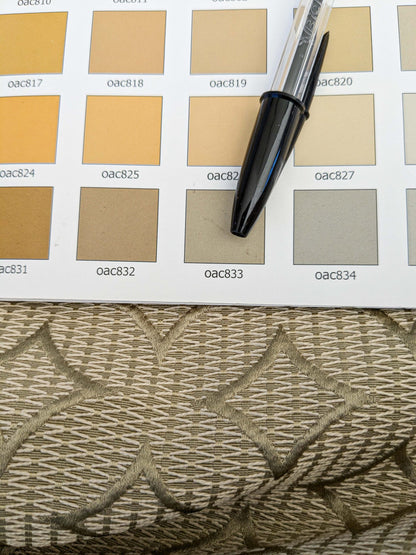 27 EV45 Silk Blend Square 25" x 27" Scalamandre Grey Watkins Gabriel Green Diamond Ogee Geometric Cotton Silk MSRP USD144/y