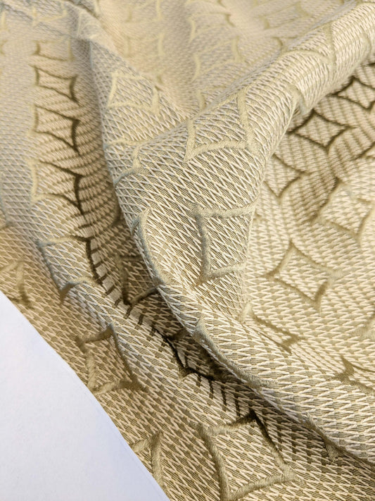 27 EV45 Silk Blend Square 25" x 27" Scalamandre Grey Watkins Gabriel Green Diamond Ogee Geometric Cotton Silk MSRP USD144/y