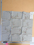 30 EV45 Silk Blend Square 26" x 26" Scalamandre Old World Weavers Nilima Barely Blue Delicate Floral Vine Linen Silk Embroidery