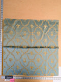 34 EV45 Silk Square 25" x 26" Lelievre Paris Lampas Suchet Blue Gold Bird Animal Diamond Ogee Historic